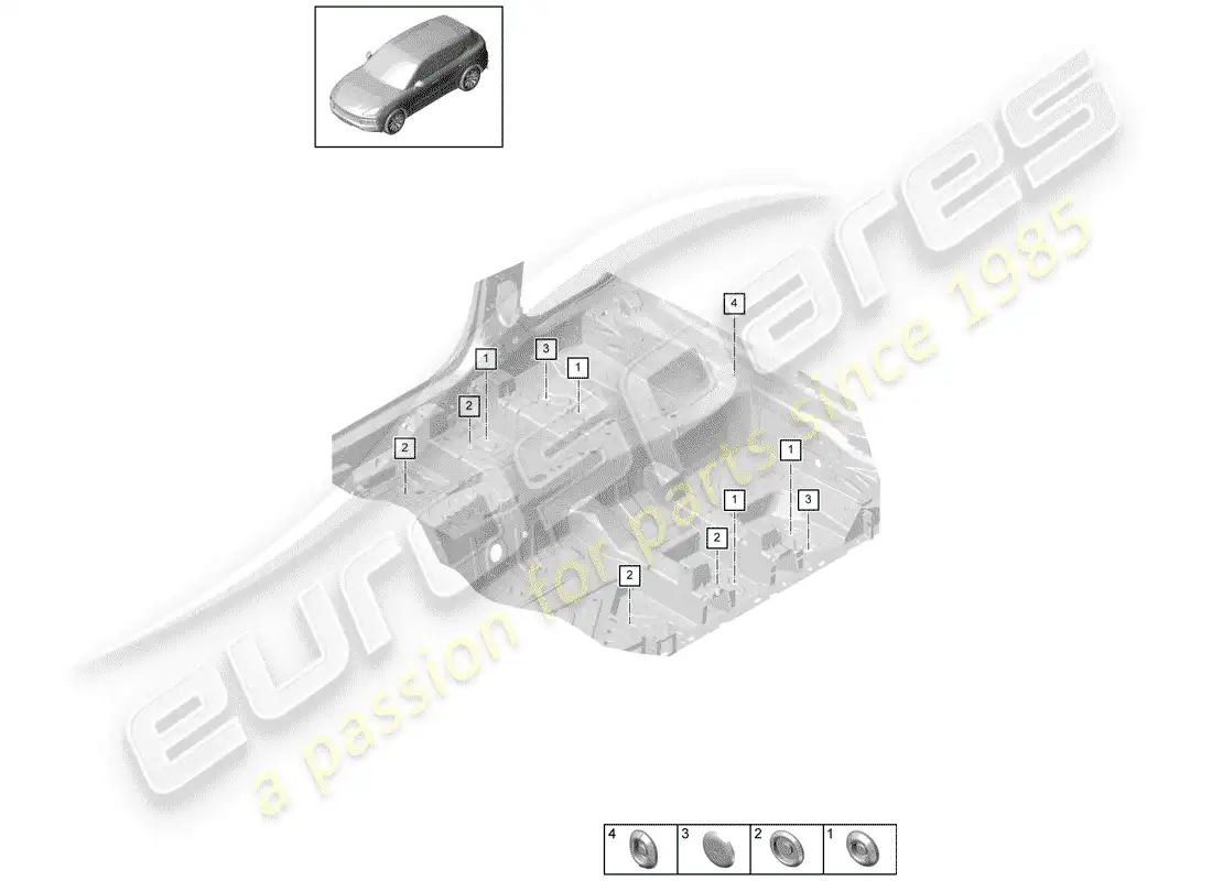 porsche 2019 (cayenne e3 9ya/9yb) enchufar diagrama de piezas