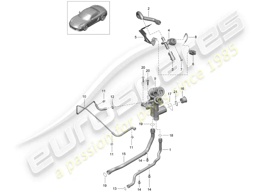 porsche 2016 (981 boxster) connection diagrama de piezas