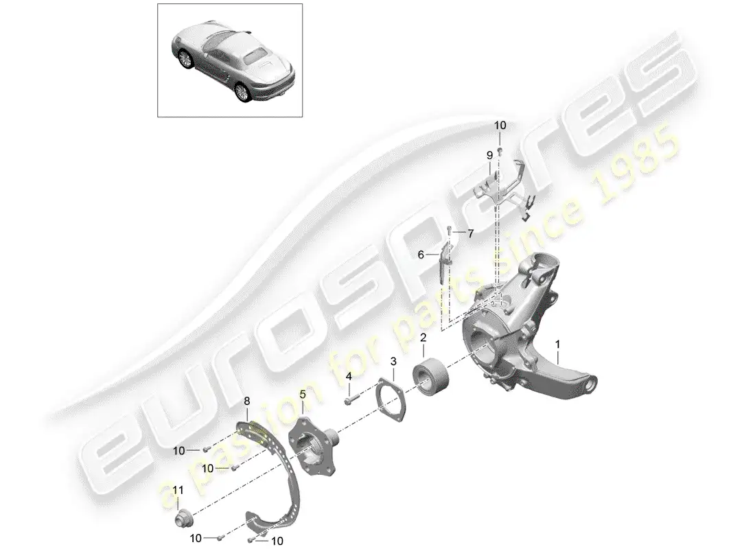 porsche 2020 (718 boxster) eje posterior diagrama de piezas