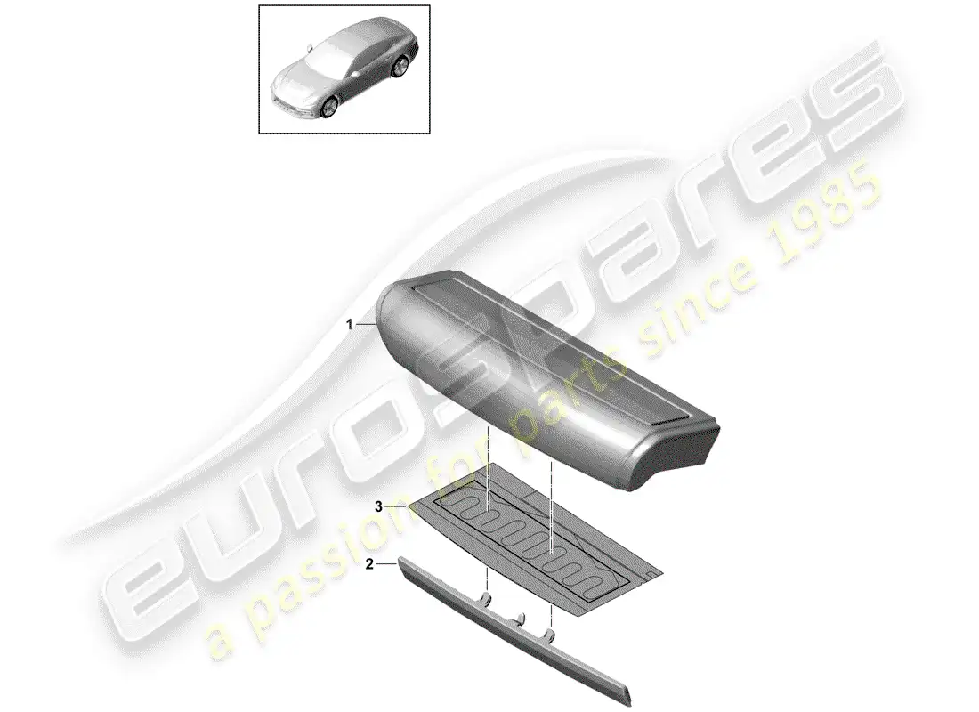 porsche 2018 (panamera 971-1) cojín del asiento diagrama de piezas