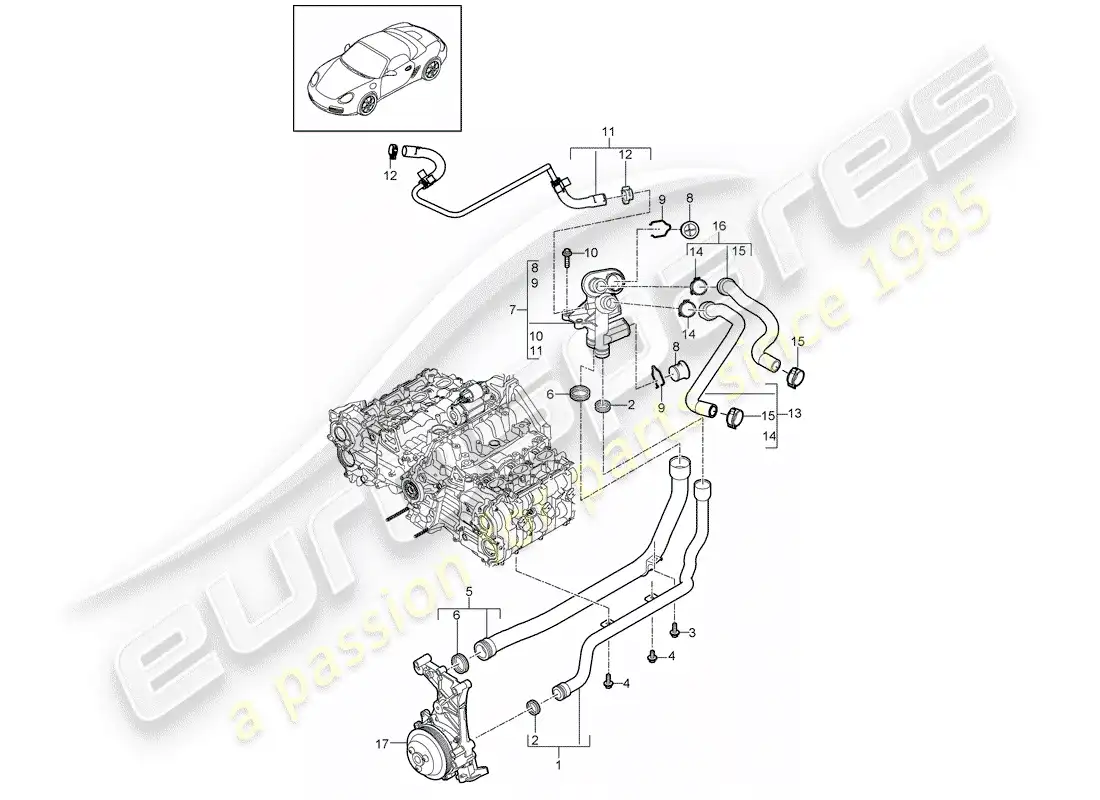 porsche 2009 (987 boxster) connection diagrama de piezas