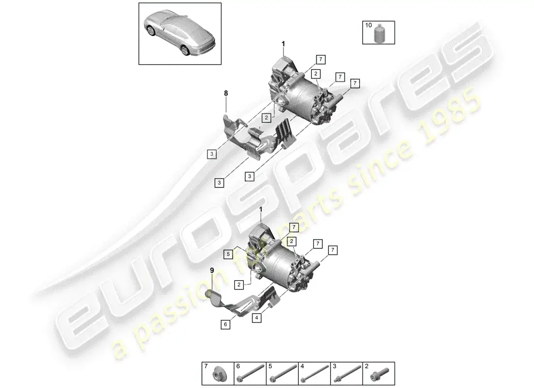 porsche 2020 (panamera 971-1) aire acondicionado diagrama de piezas