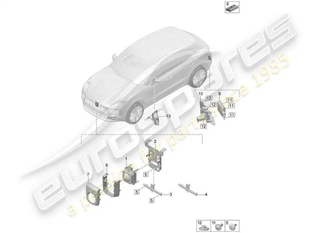 porsche 2019 (macan) sistema de asistencia al conductor diagrama de piezas
