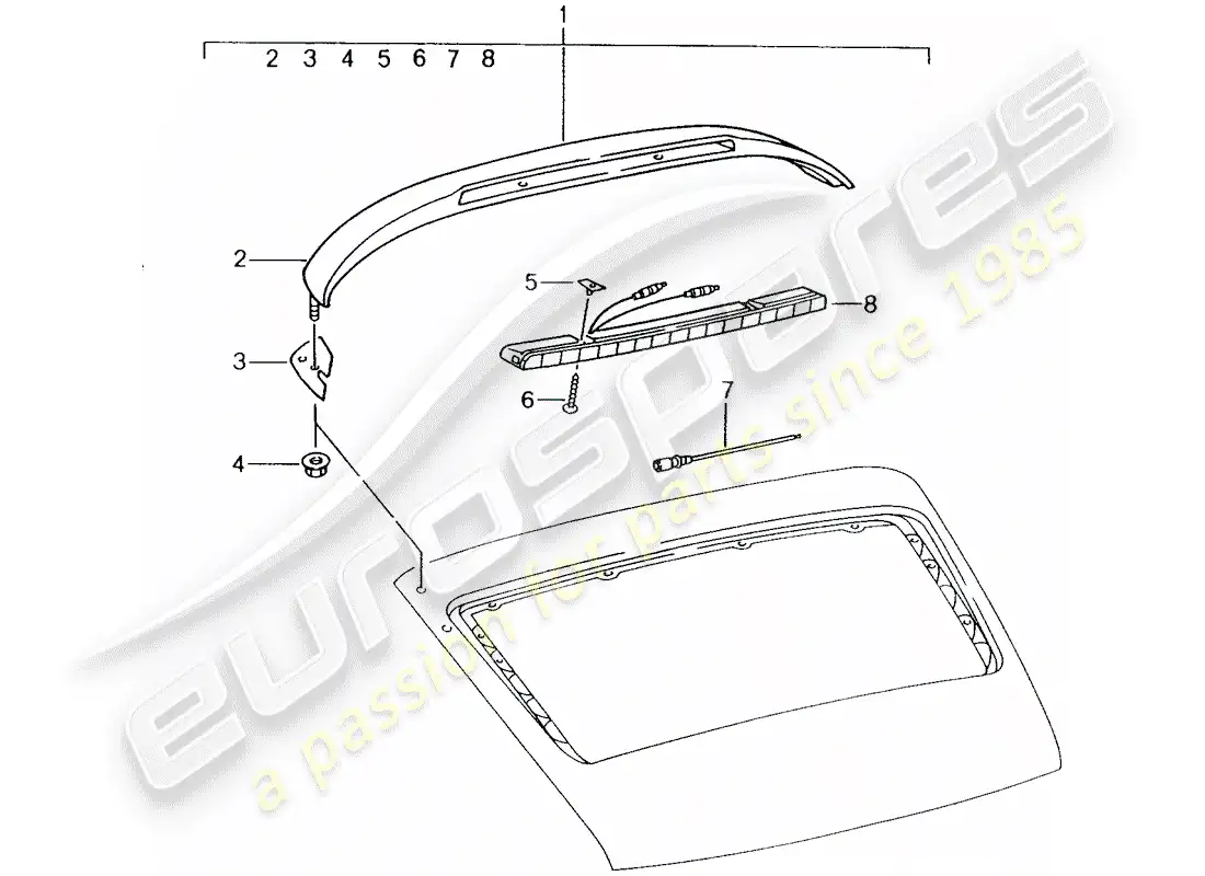 porsche 2012 (tequipment) luz de freno adicional diagrama de piezas