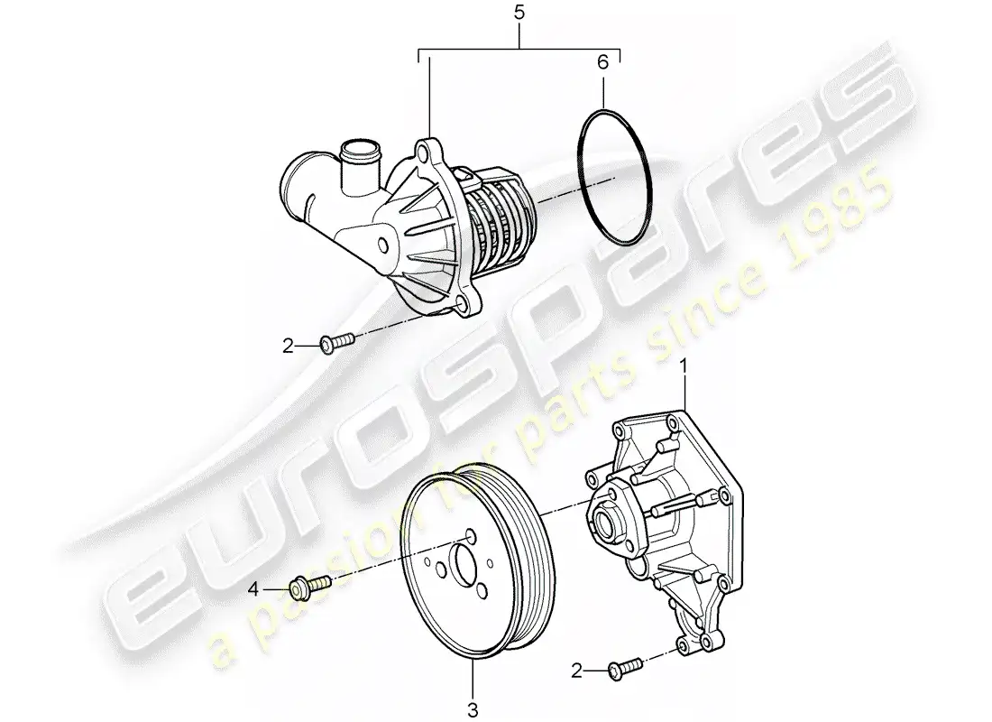 porsche 2010 (cayenne e1 9pa) bomba de agua diagrama de piezas