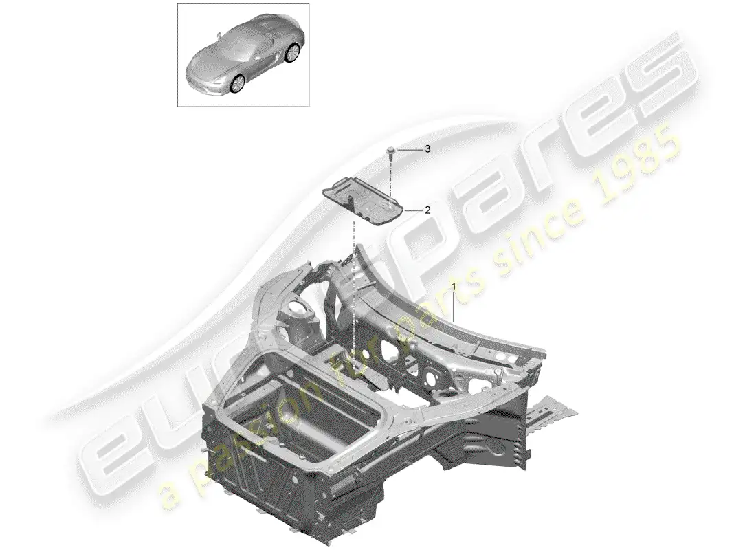 porsche 2016 (981 boxster spyder) interfaz diagrama de piezas