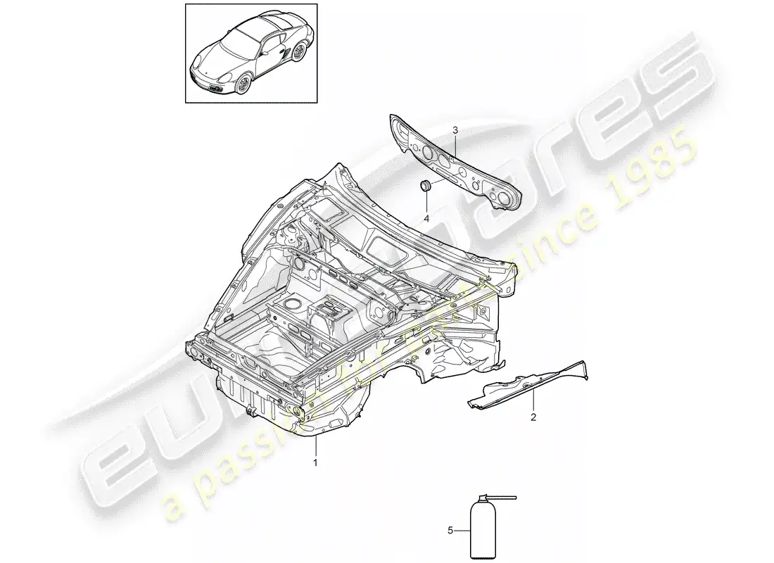 porsche 2009 (987 cayman) interfaz diagrama de piezas