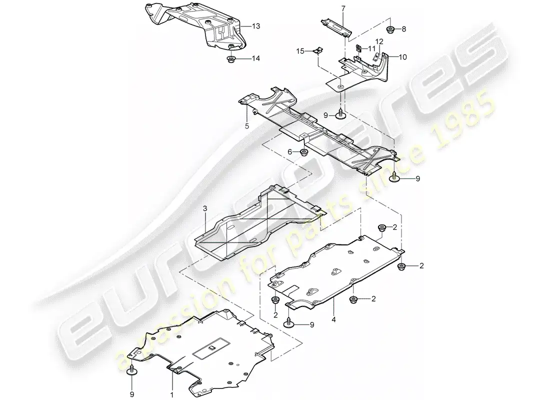 porsche 2007 (987 cayman) adornos diagrama de piezas