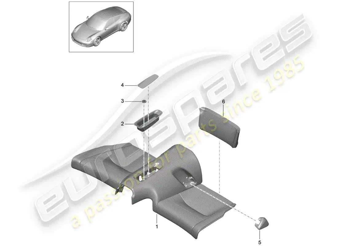 porsche 2015 (991-1) rear seat diagrama de piezas