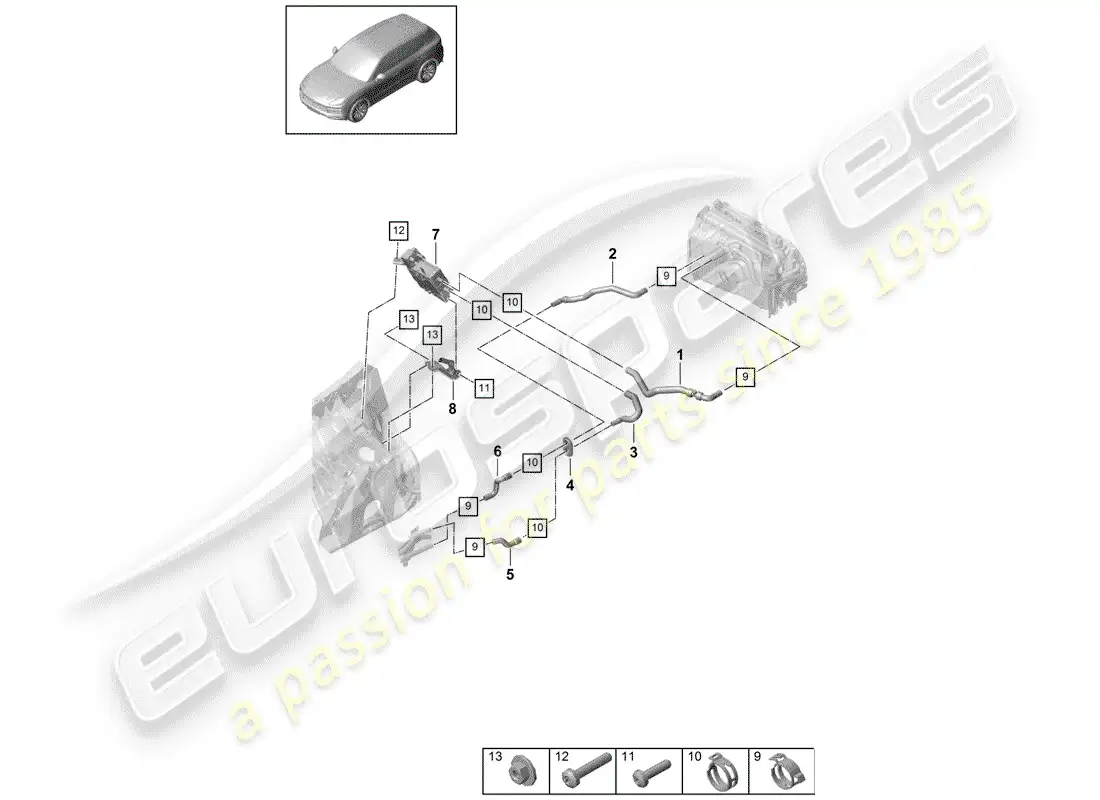porsche 2018 (cayenne e3 9ya/9yb) calefacción, aire acondicionado. sistema diagrama de piezas