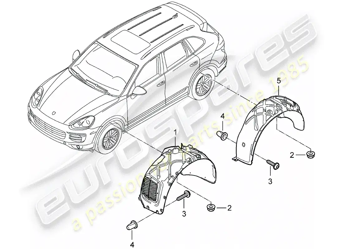 porsche 2016 (cayenne e2 92a) recubrimiento diagrama de piezas