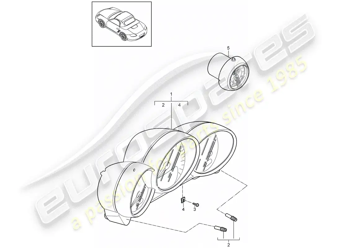 porsche 2012 (987 boxster) instruments diagrama de piezas