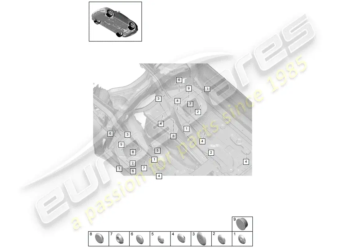 porsche 2017 (panamera 971-1) enchufar diagrama de piezas