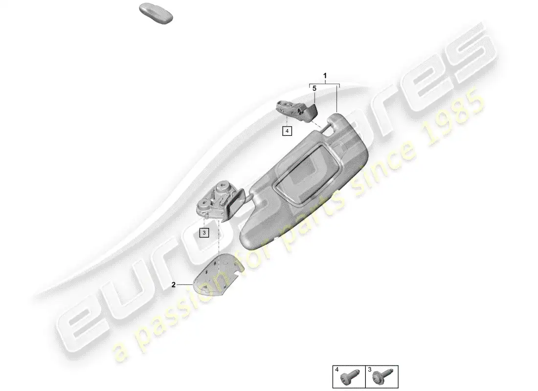 porsche 2020 (718 boxster spyder) sun vizors diagrama de piezas