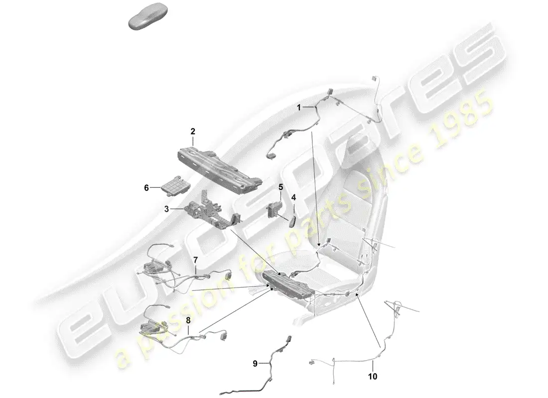 porsche 2019 (718 boxster spyder) cableando arneses diagrama de piezas