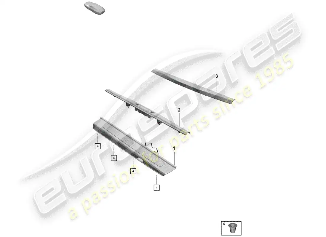 porsche 2019 (718 boxster spyder) placa de protección - panel de umbral diagrama de piezas