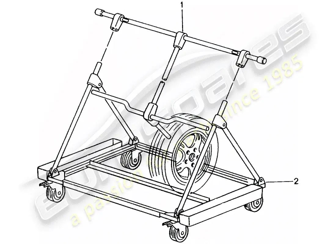 porsche 1999 (tequipment) carro de transporte diagrama de piezas