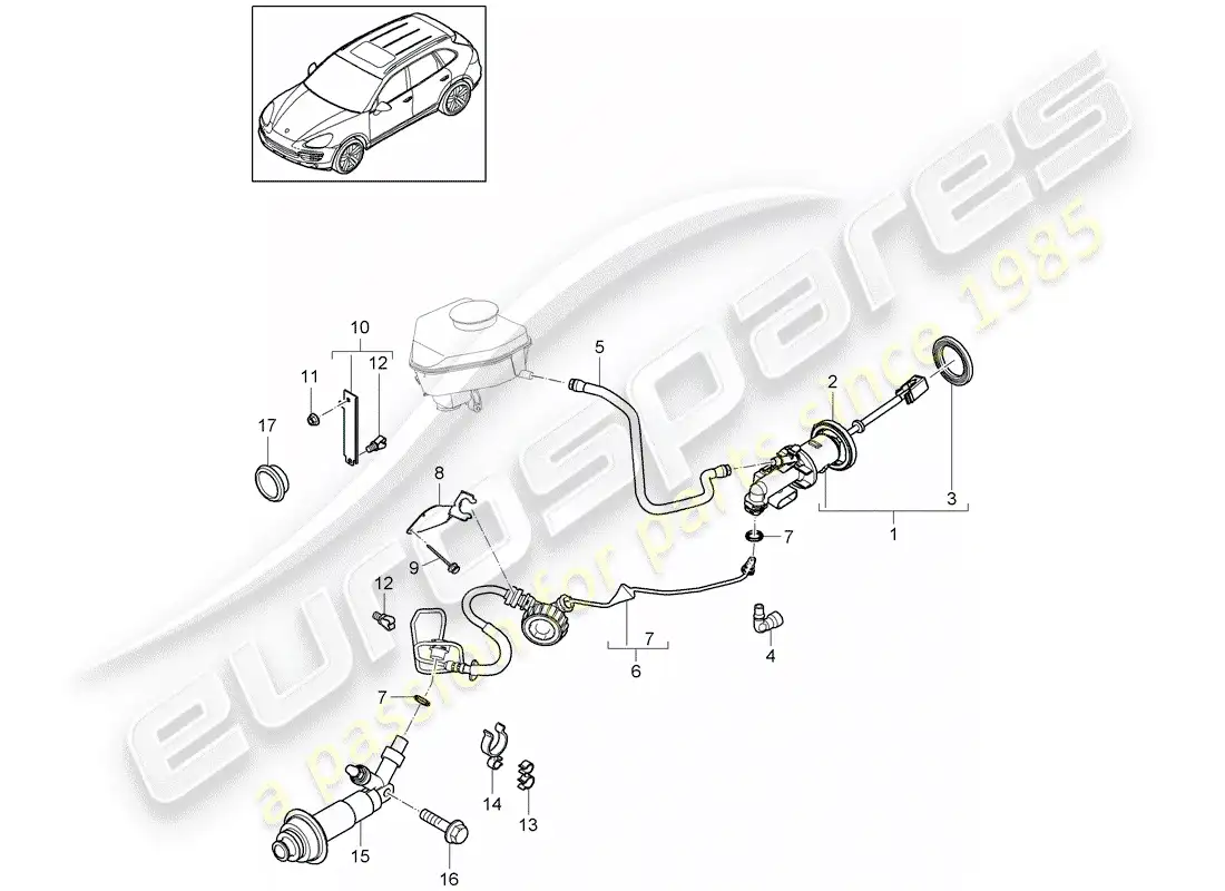 porsche 2012 (cayenne e2 92a) embrague hidráulico diagrama de piezas