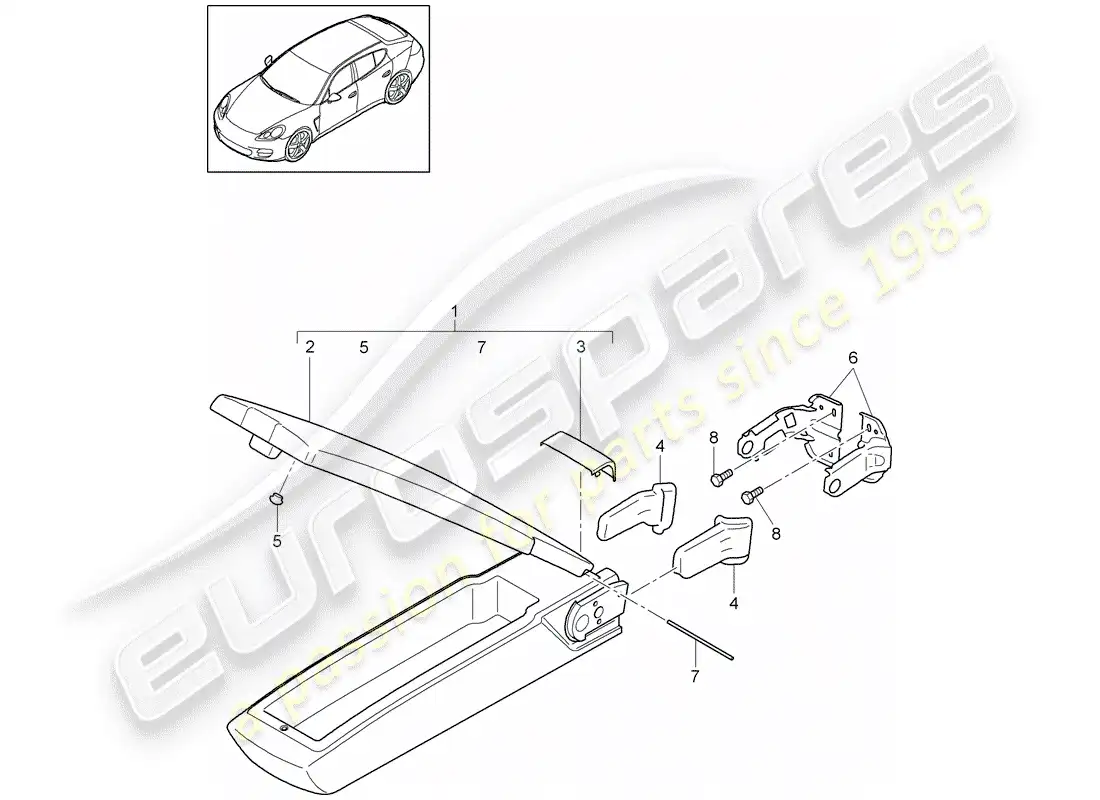 porsche 2013 (panamera 970) brazo diagrama de piezas
