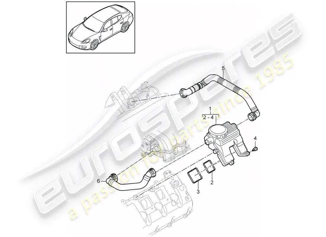 porsche 2010 (panamera 970) crankcase diagrama de piezas