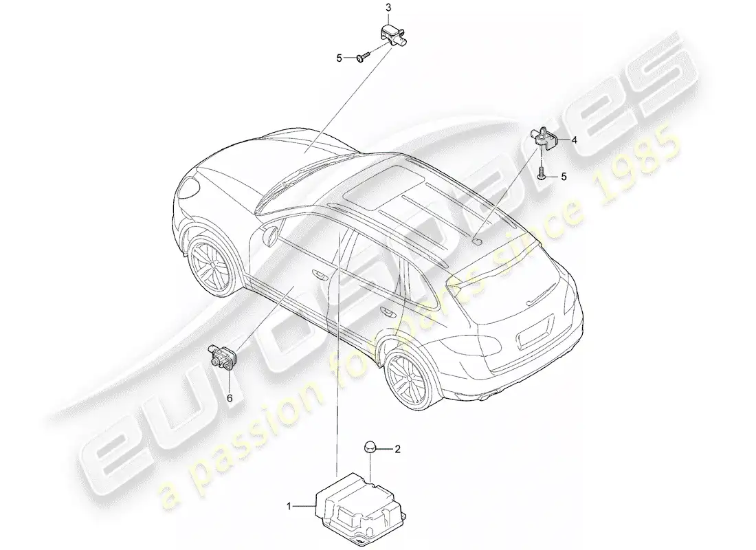 porsche 2013 (cayenne e2 92a) módulo de control electrónico diagrama de piezas