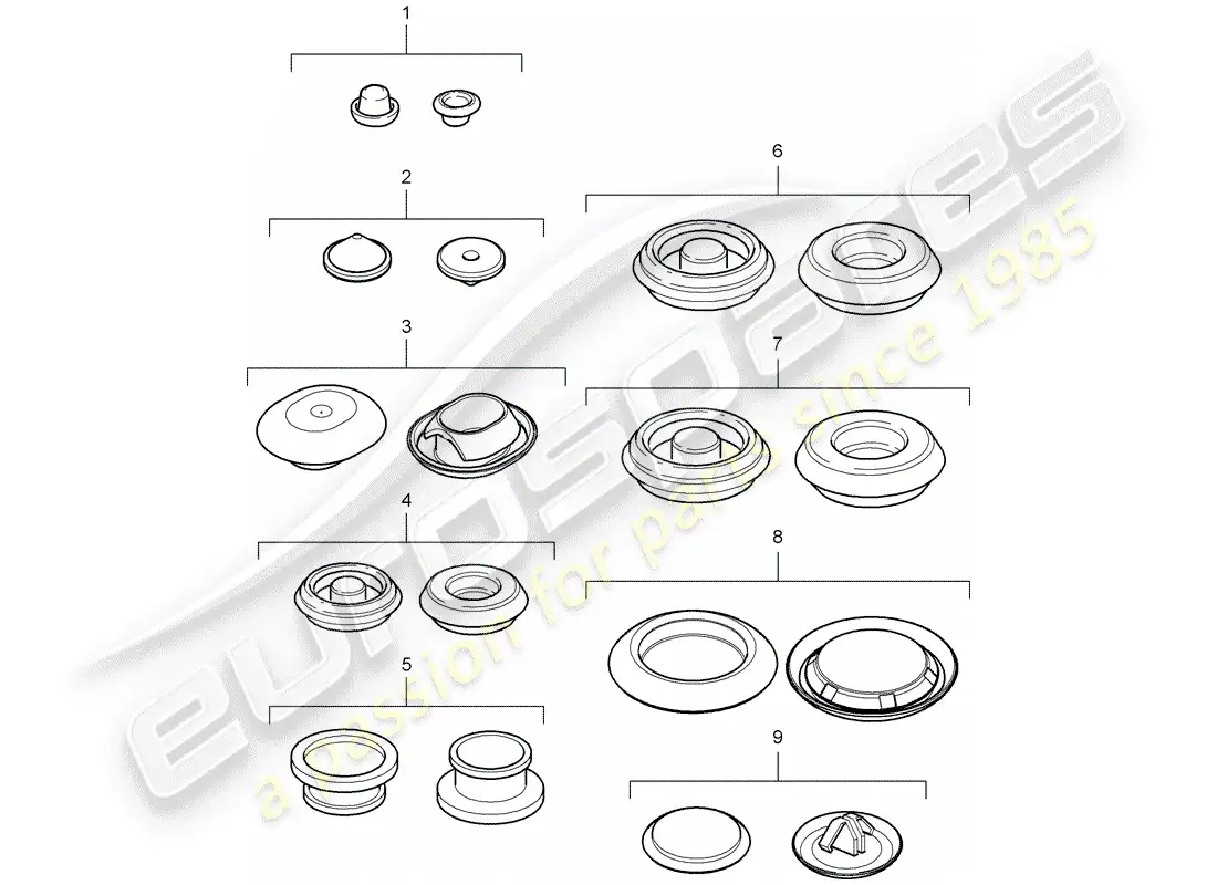 porsche 2009 (987 cayman) enchufar diagrama de piezas