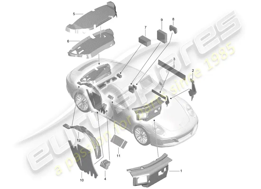 porsche 2017 (991-2) carrocería diagrama de piezas