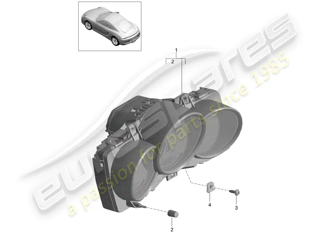porsche 2015 (981 cayman) instruments diagrama de piezas