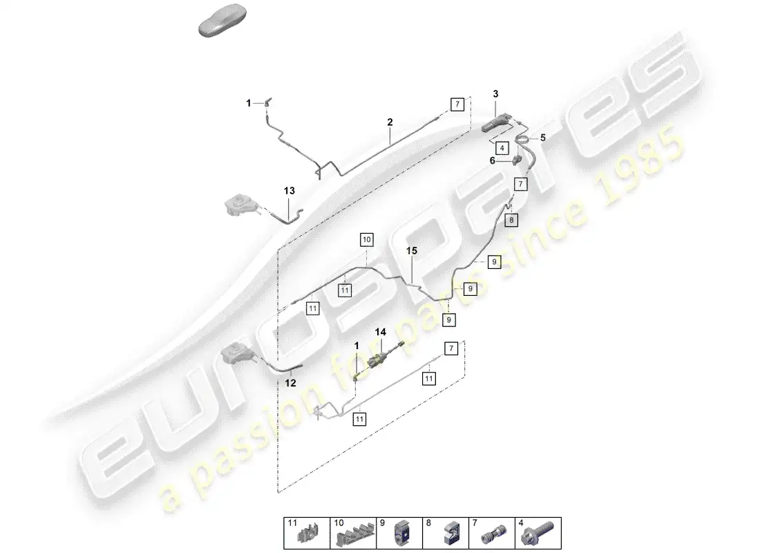porsche 2020 (718 boxster spyder) embrague hidráulico diagrama de piezas