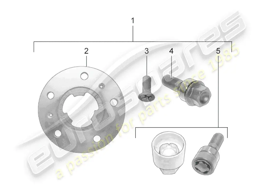 porsche 2012 (tequipment 98x/99x) anillo espaciador diagrama de piezas