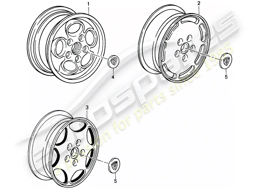 porsche 1986 (tequipment) arandela espaciadora diagrama de piezas