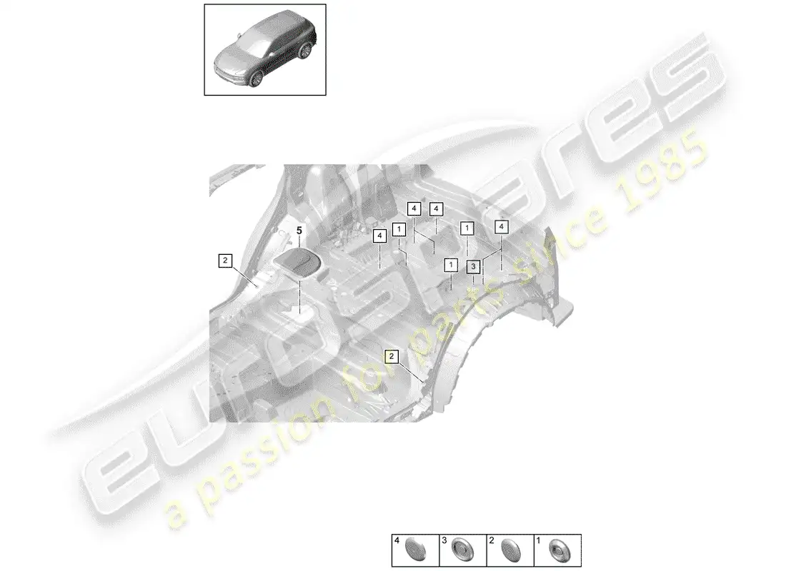 porsche 2019 (cayenne e3 9ya/9yb) enchufar diagrama de piezas