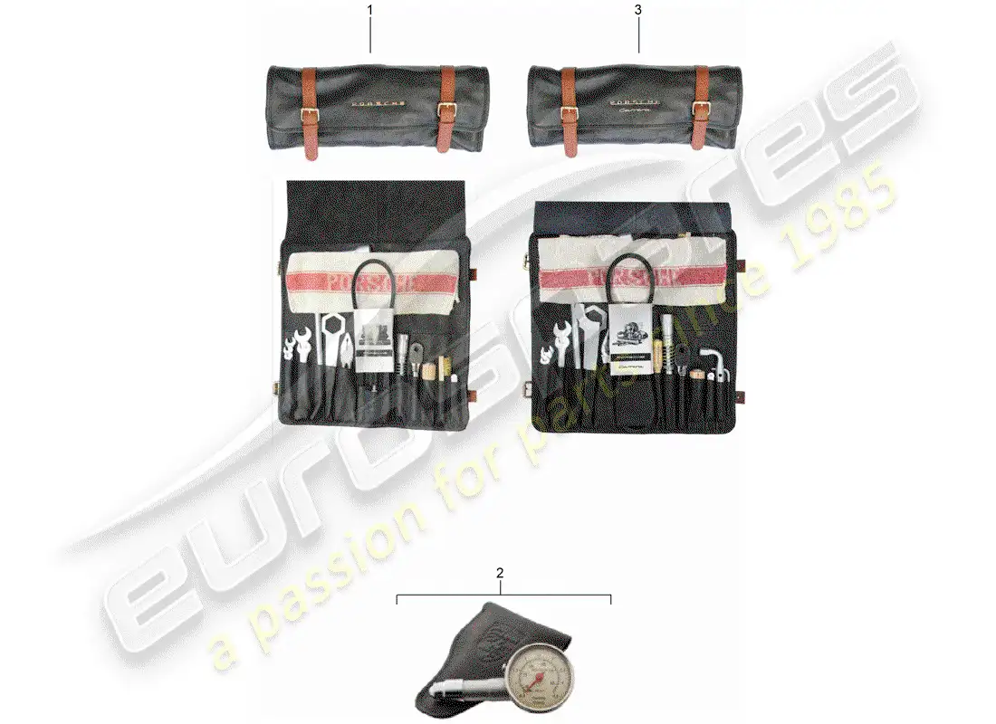 porsche 1952 (356/356a) herramienta - y - accesorios - botiquín de primeros auxilios diagrama de piezas
