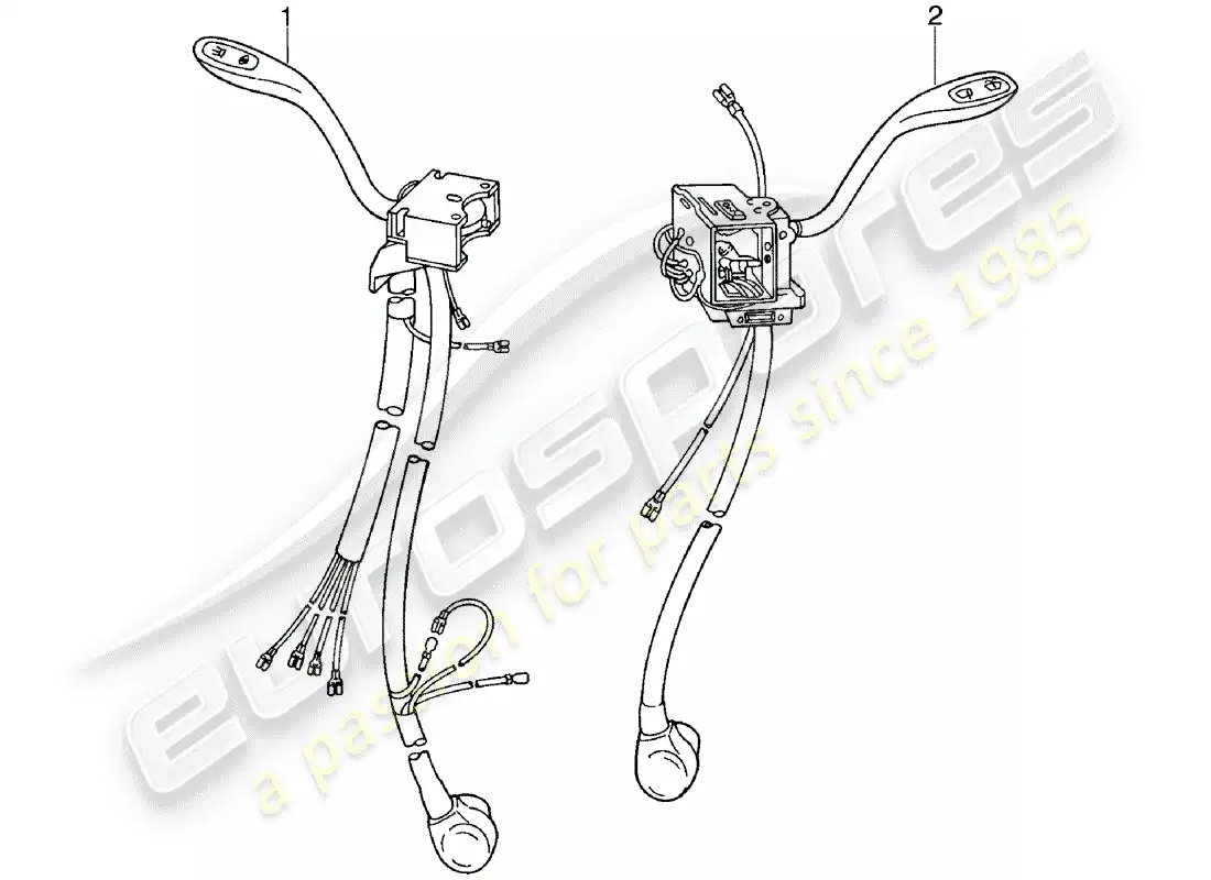 porsche 1978 (911) interruptor de la columna de dirección diagrama de piezas