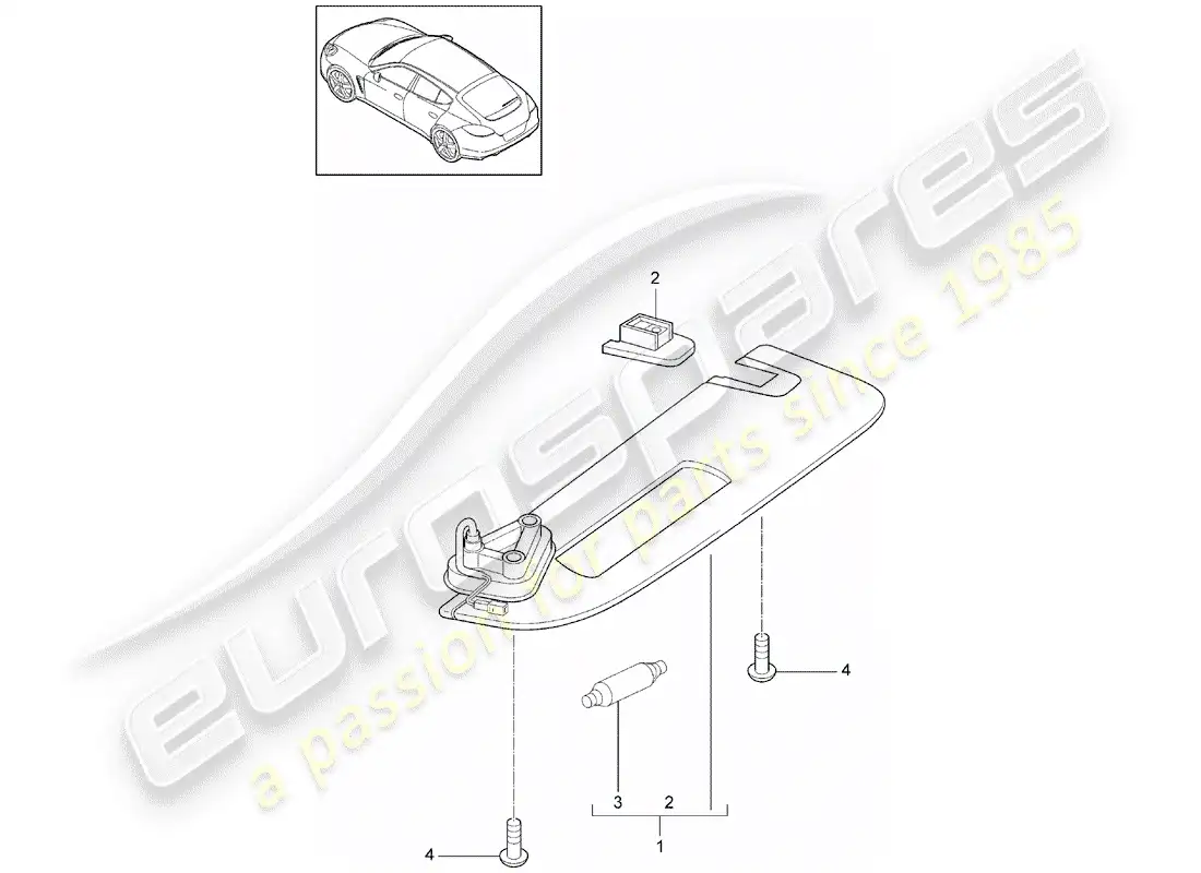 porsche 2014 (panamera 970) sun vizors diagrama de piezas