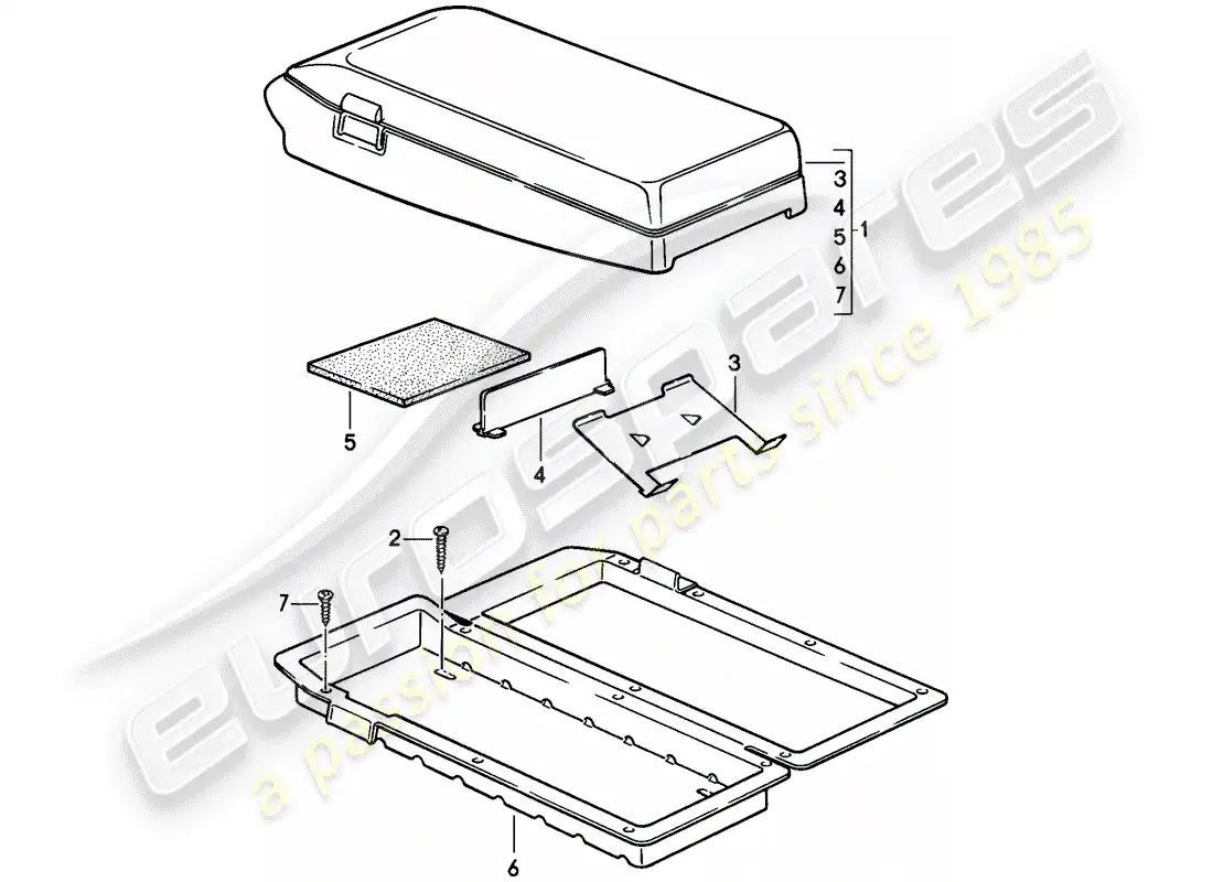porsche 1988 (924s) soporte de cassette diagrama de piezas