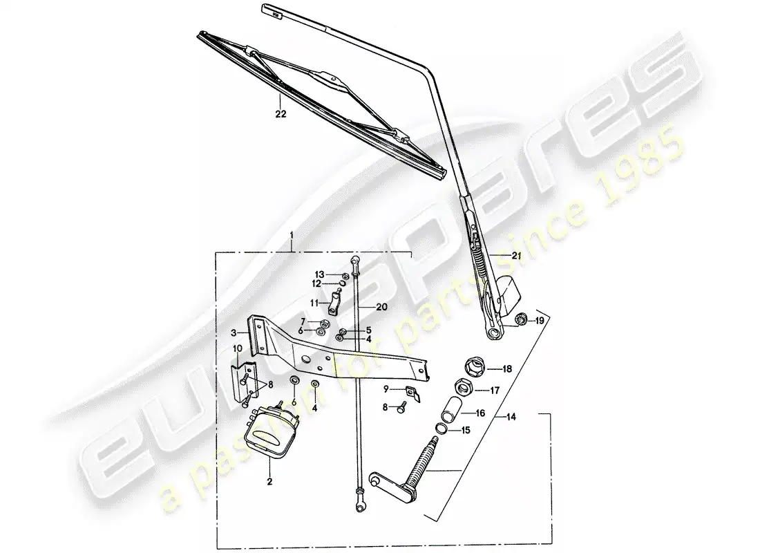 porsche 1977 (911) limpiaparabrisas trasero - d - mj 1976>> diagrama de piezas