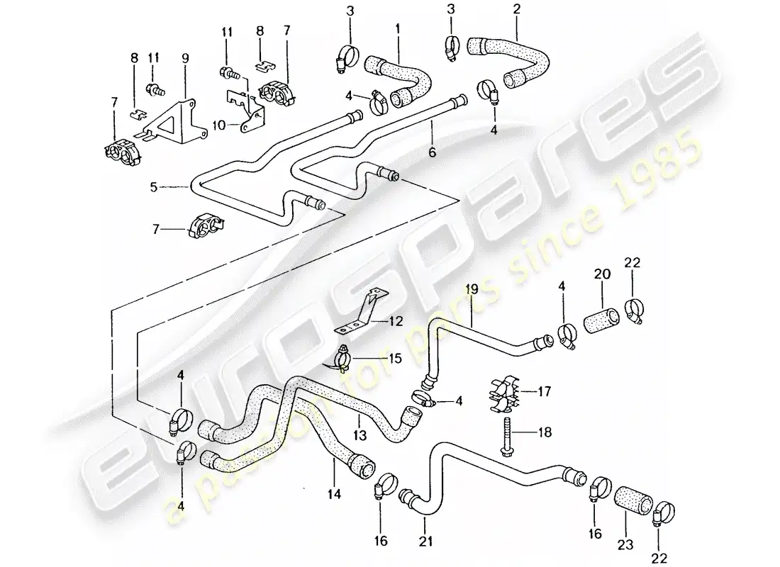 porsche 2005 (996 gt3) líneas - calentador diagrama de piezas