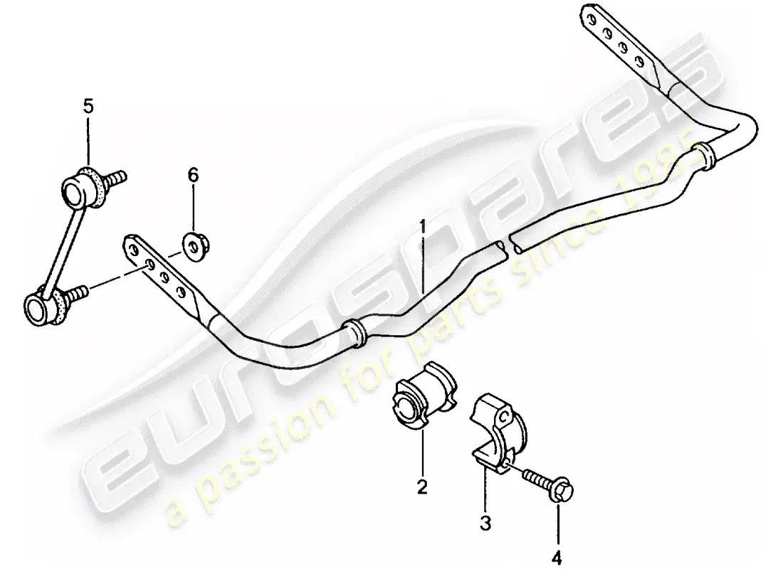 porsche 2005 (996 gt3) estabilizador diagrama de piezas