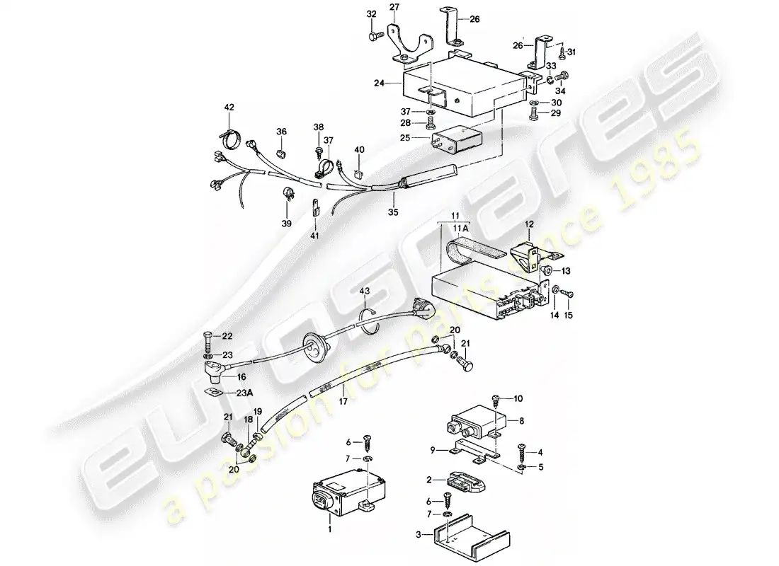 porsche 1983 (924) electricidad del motor 2 diagrama de piezas