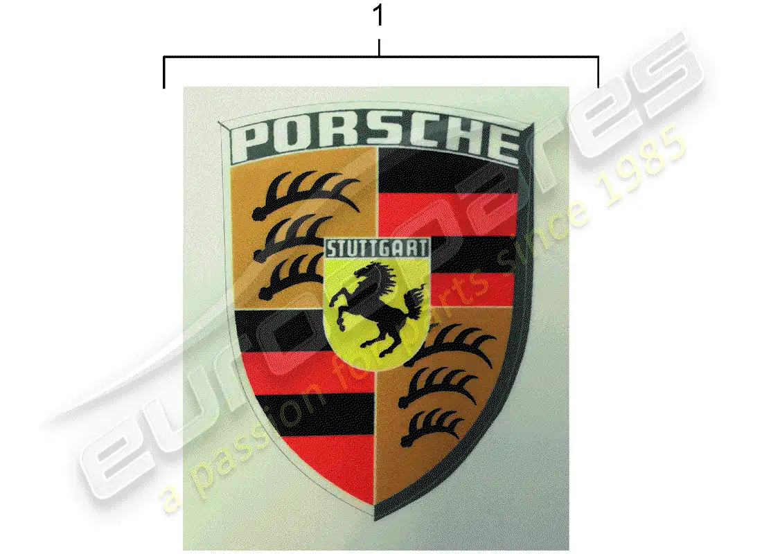 porsche 1955 (accessories) sticker - porsche crest diagrama de piezas
