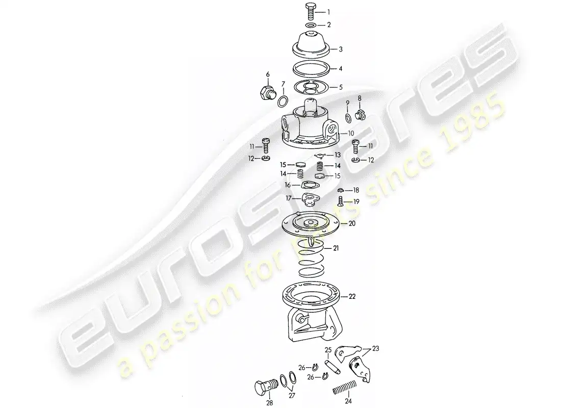 porsche 1961 (356b/356c) piezas sueltas - para - bomba de combustible diagrama de piezas