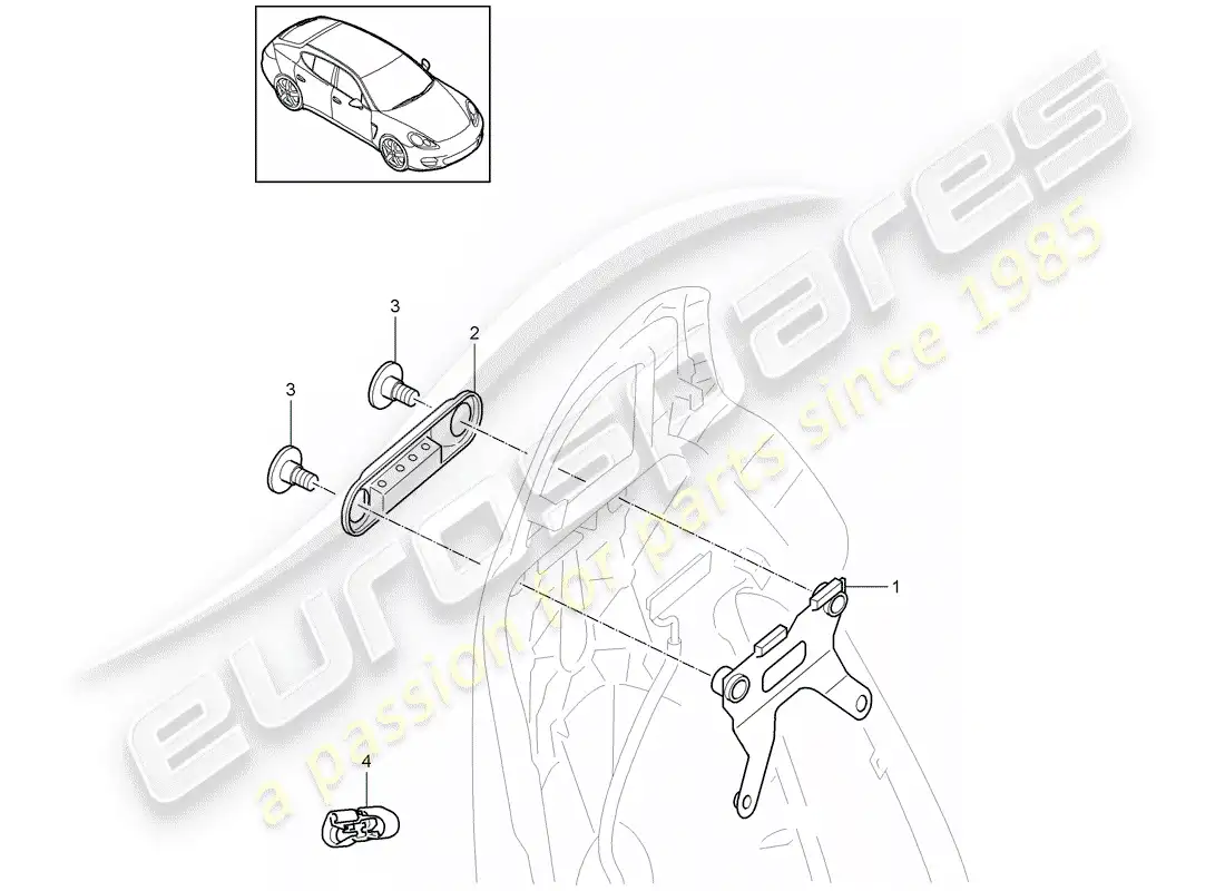 porsche 2014 (panamera 970) pantalla diagrama de piezas