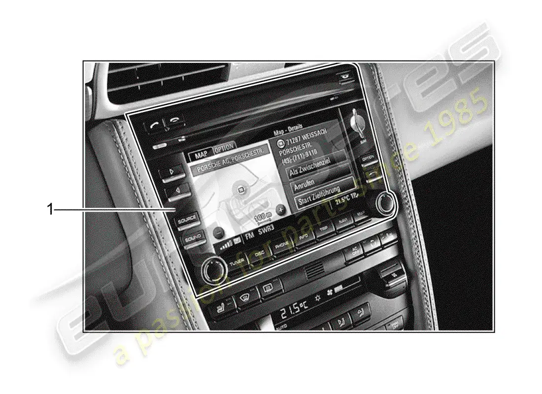 porsche 1986 (tequipment) sistema de navegación diagrama de piezas