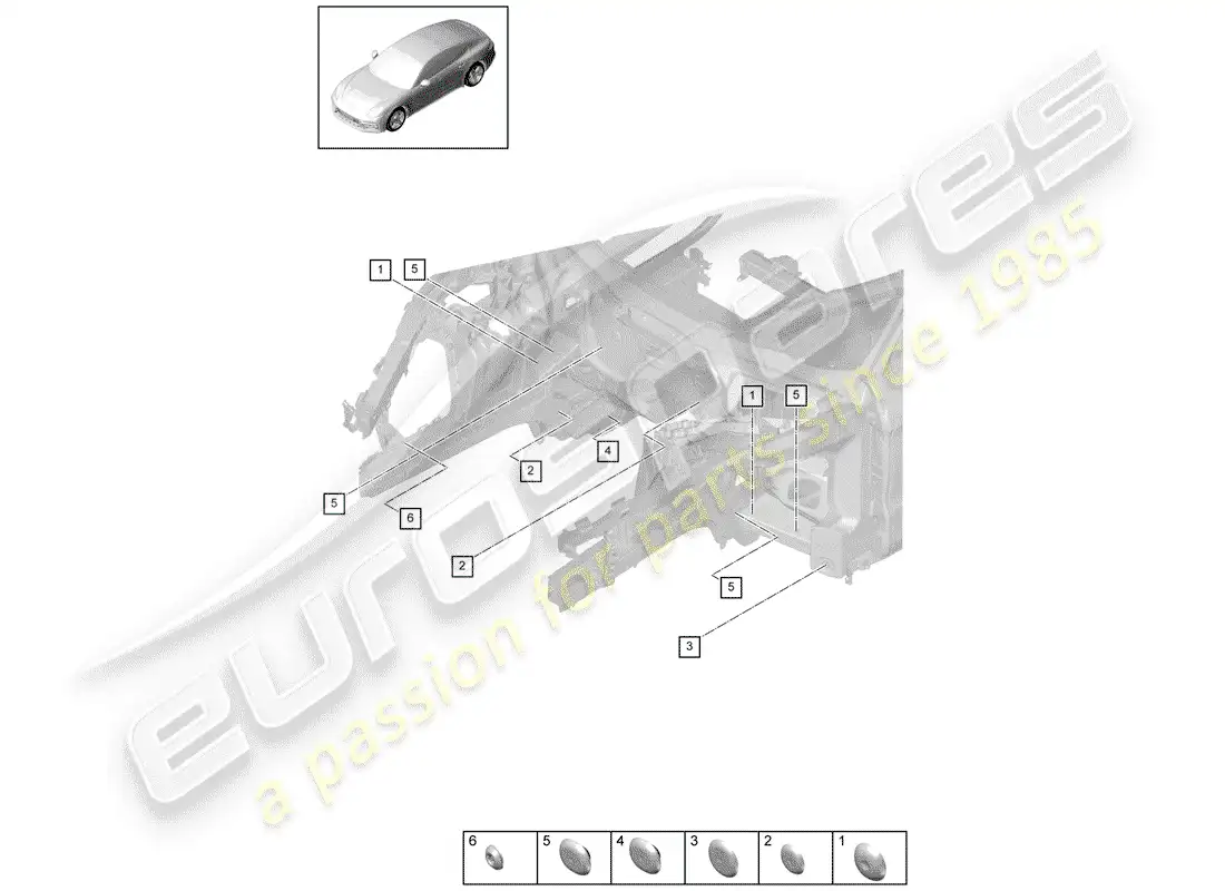 porsche 2017 (panamera 971-1) enchufar diagrama de piezas