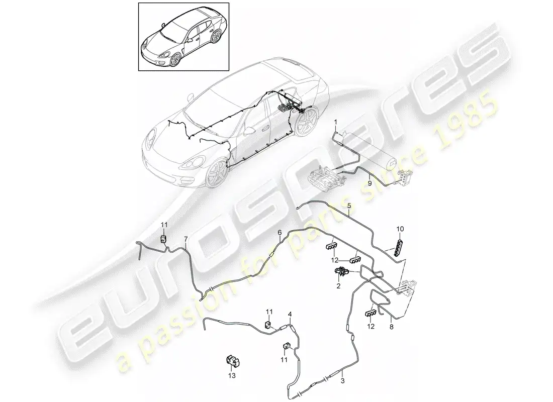 porsche 2011 (panamera 970) sistema autonivelante diagrama de piezas
