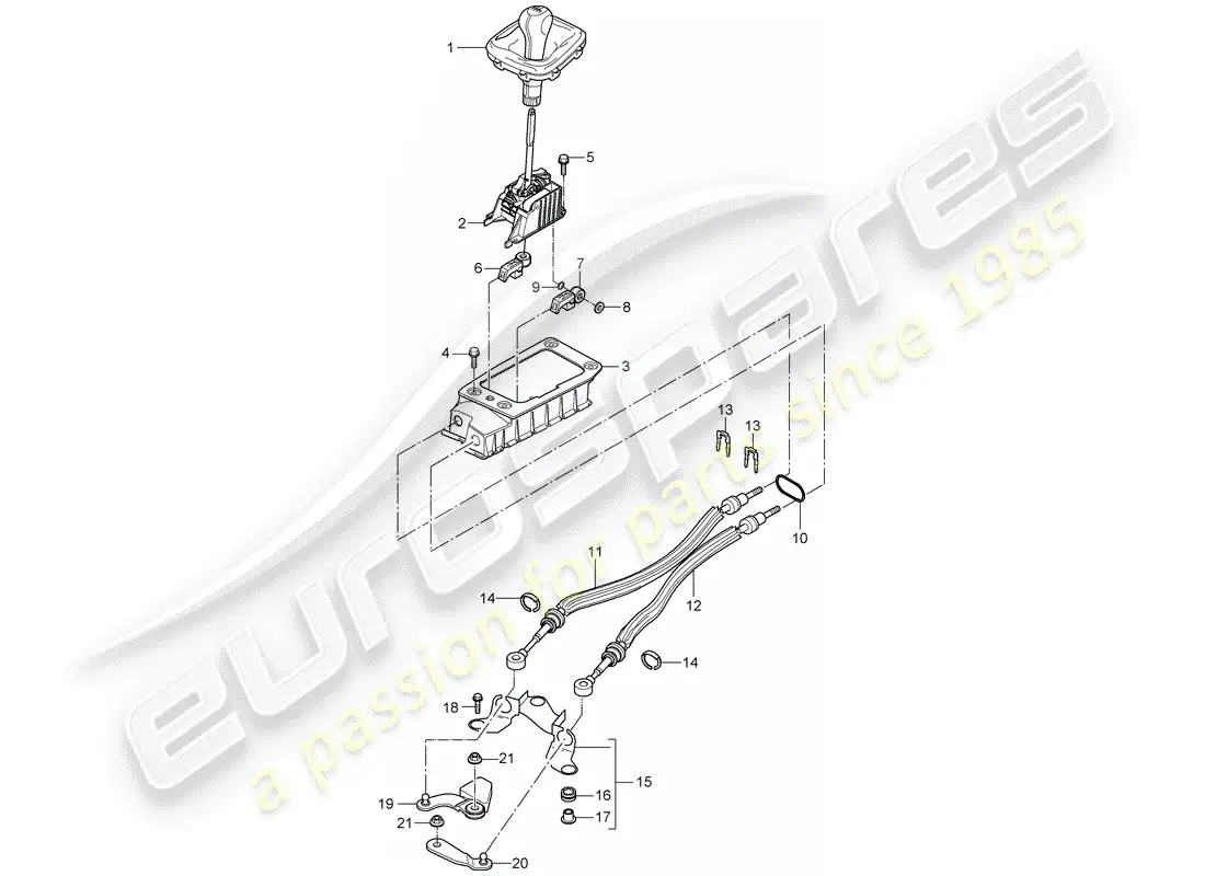 porsche 2007 (cayenne e1 9pa) control de transmisión diagrama de piezas