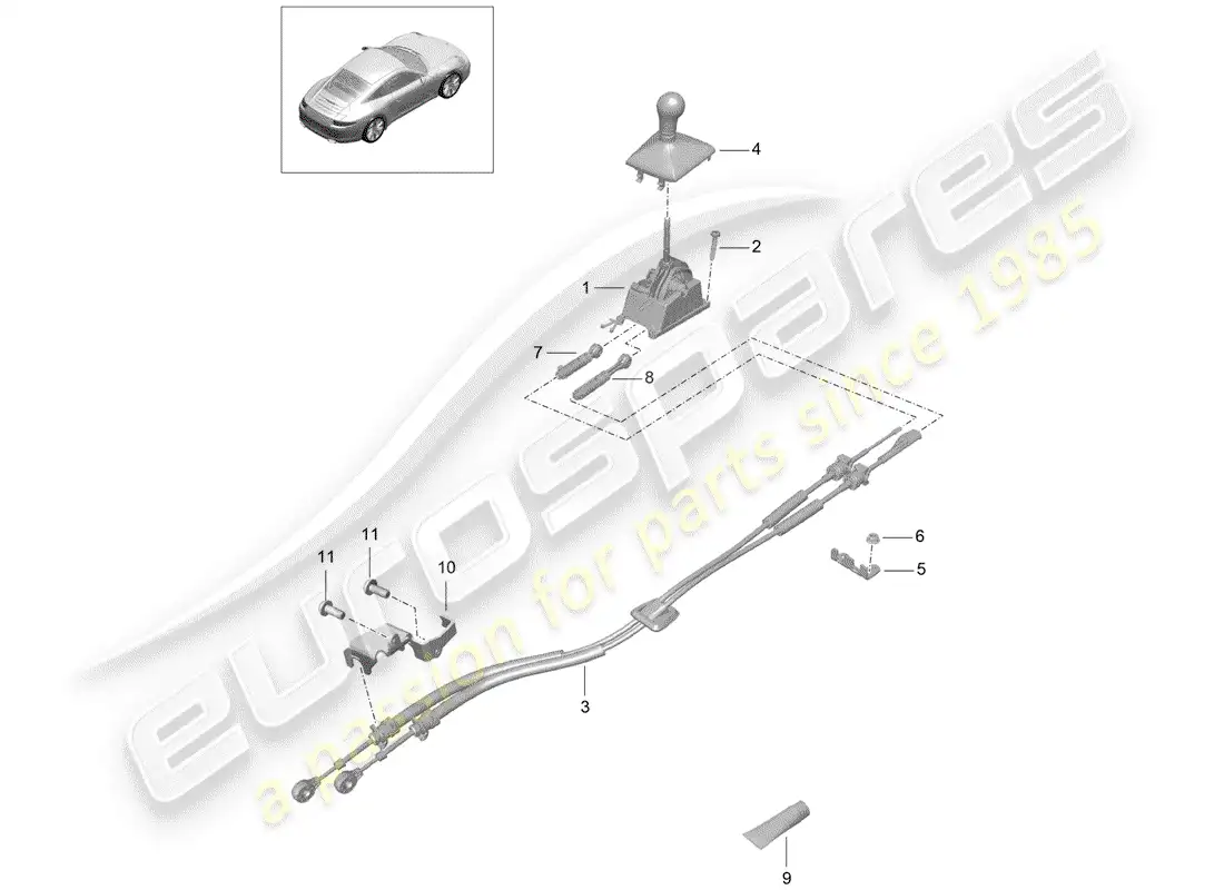 porsche 2015 (991-1) control de transmisión diagrama de piezas