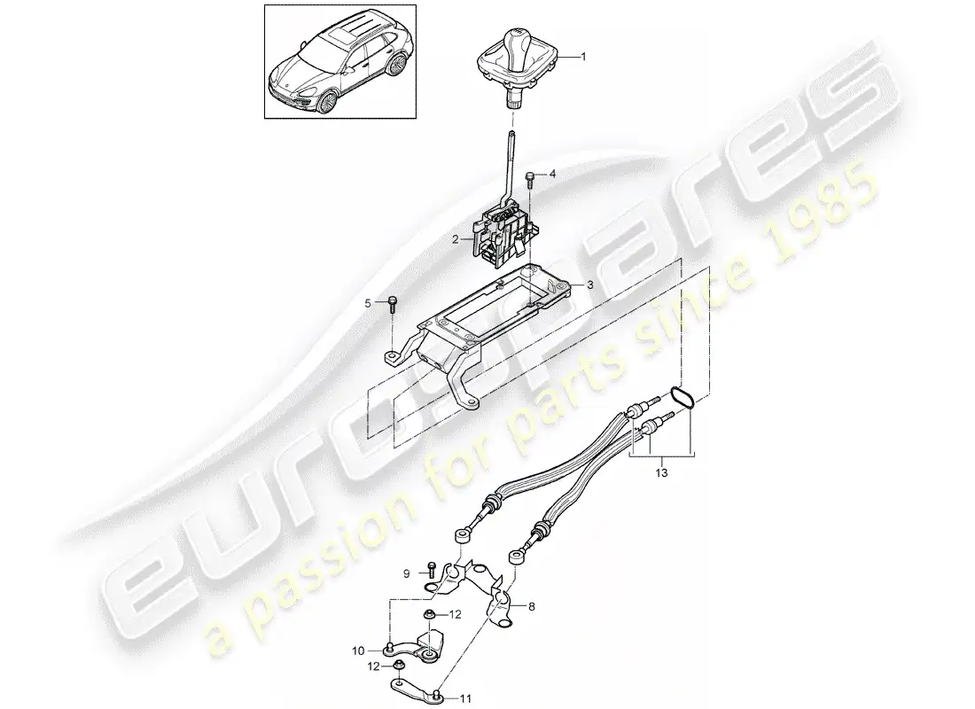 porsche 2018 (cayenne e2 92a) control de transmisión diagrama de piezas