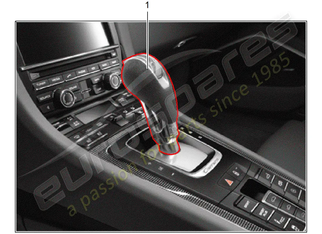porsche 2012 (tequipment 98x/99x) palanca de cambio diagrama de piezas